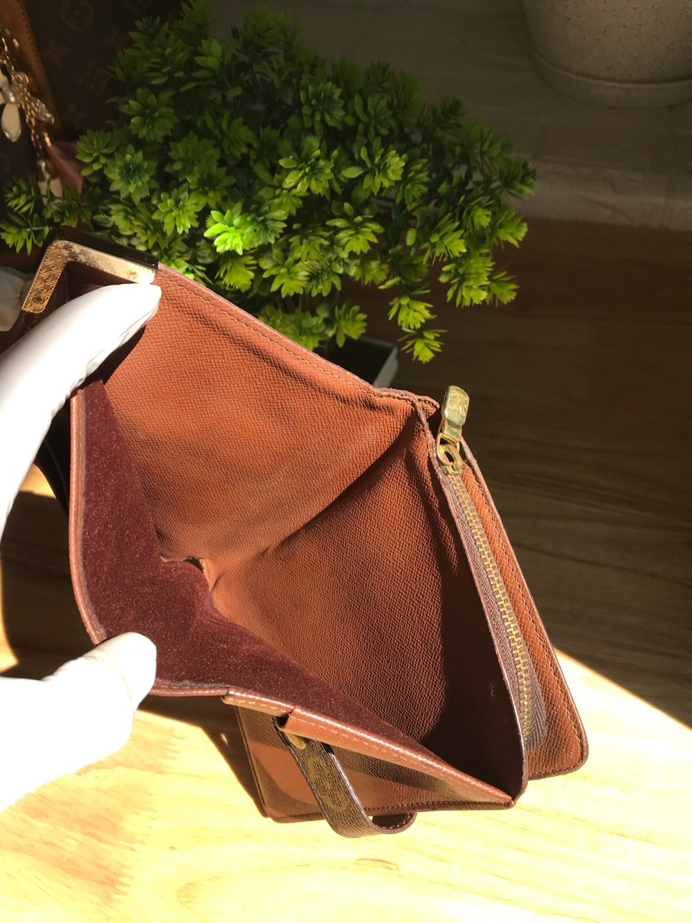 Louis Vuitton Brown Monogram Canvas Tote with Tan Leather Straps - Picture 14 of 14
